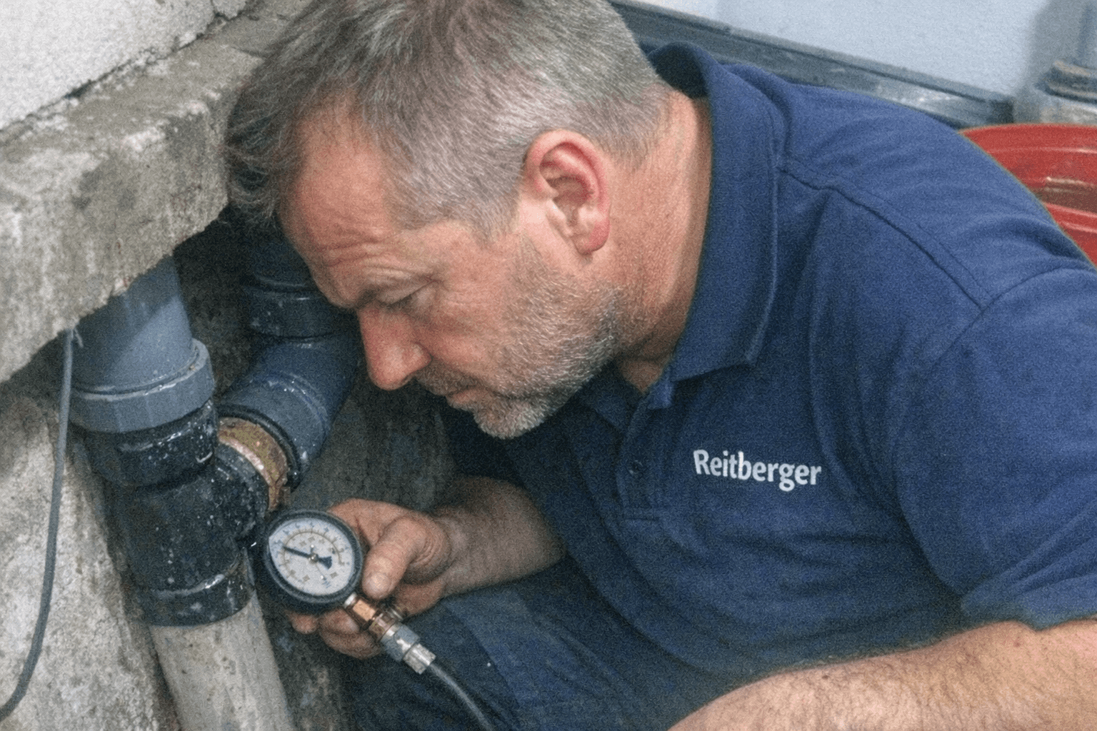 Stefan Reitberger analysiert das Problem bei der Dichtheitsprüfung vor Ort genau